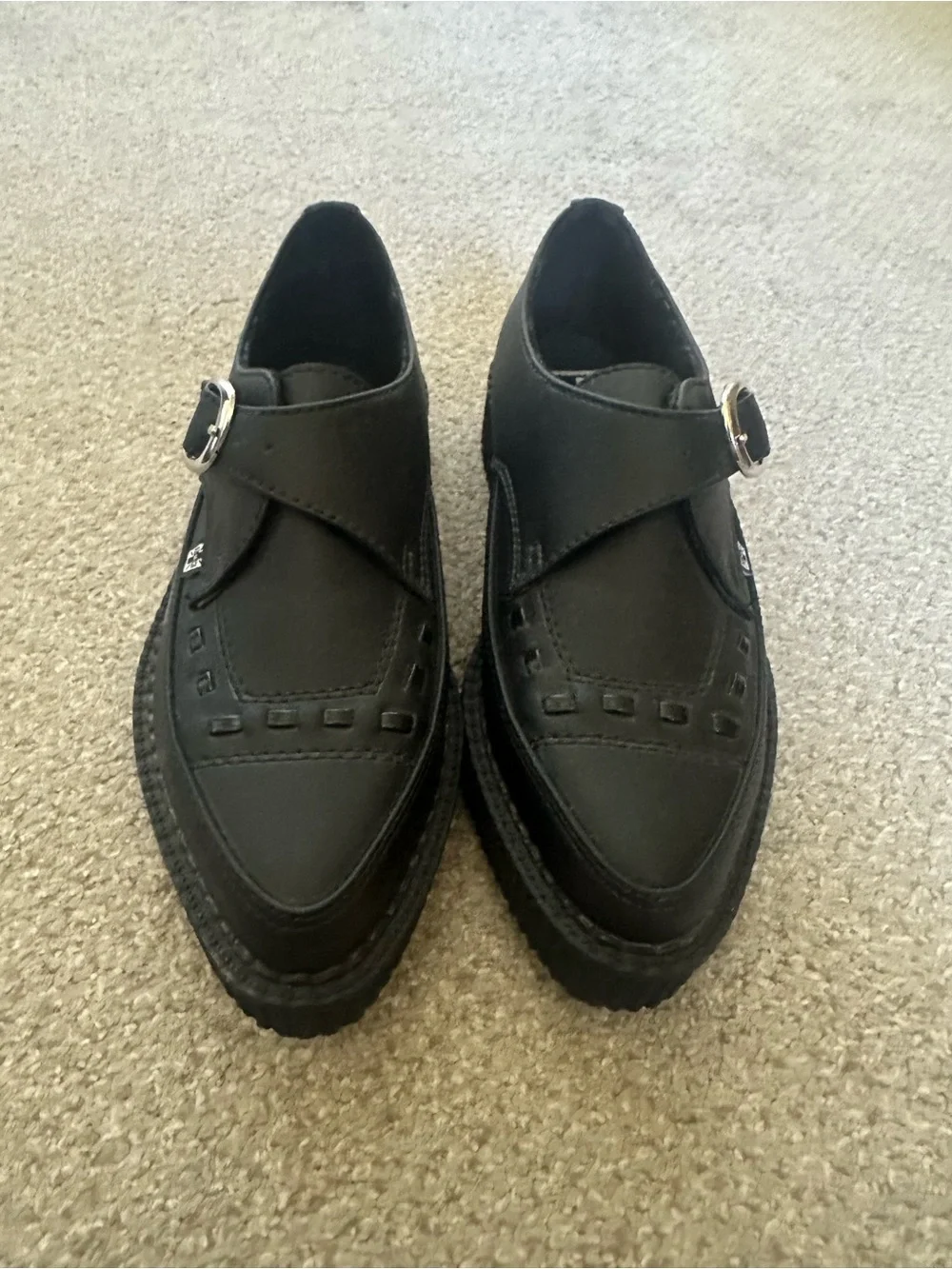 New T.U.K. Black Creepers with Buckle